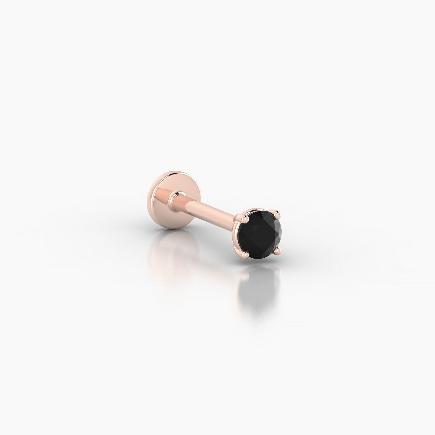 Nut | 18k Rose Gold 8 mm 3 mm Round Black Diamond Piercing