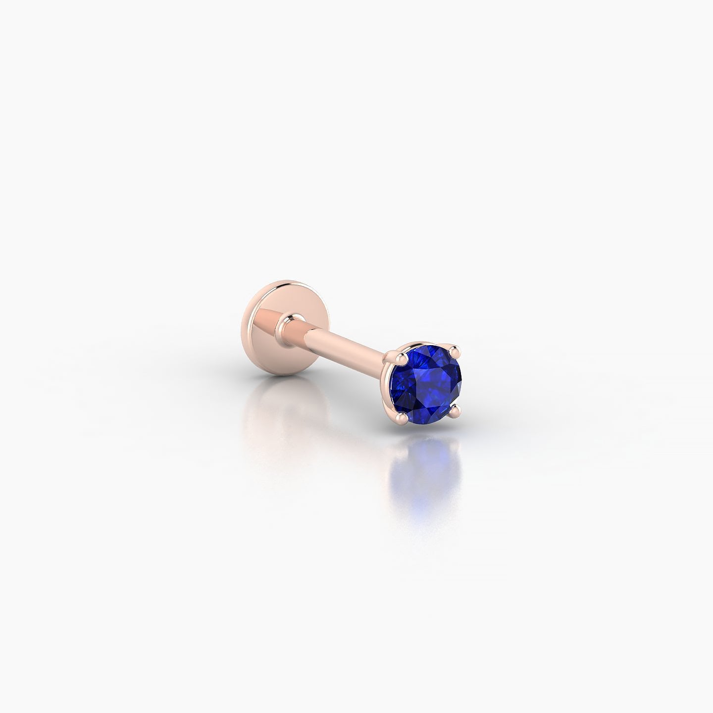 Nut | 18k Rose Gold 8 mm 3 mm Round Sapphire Piercing