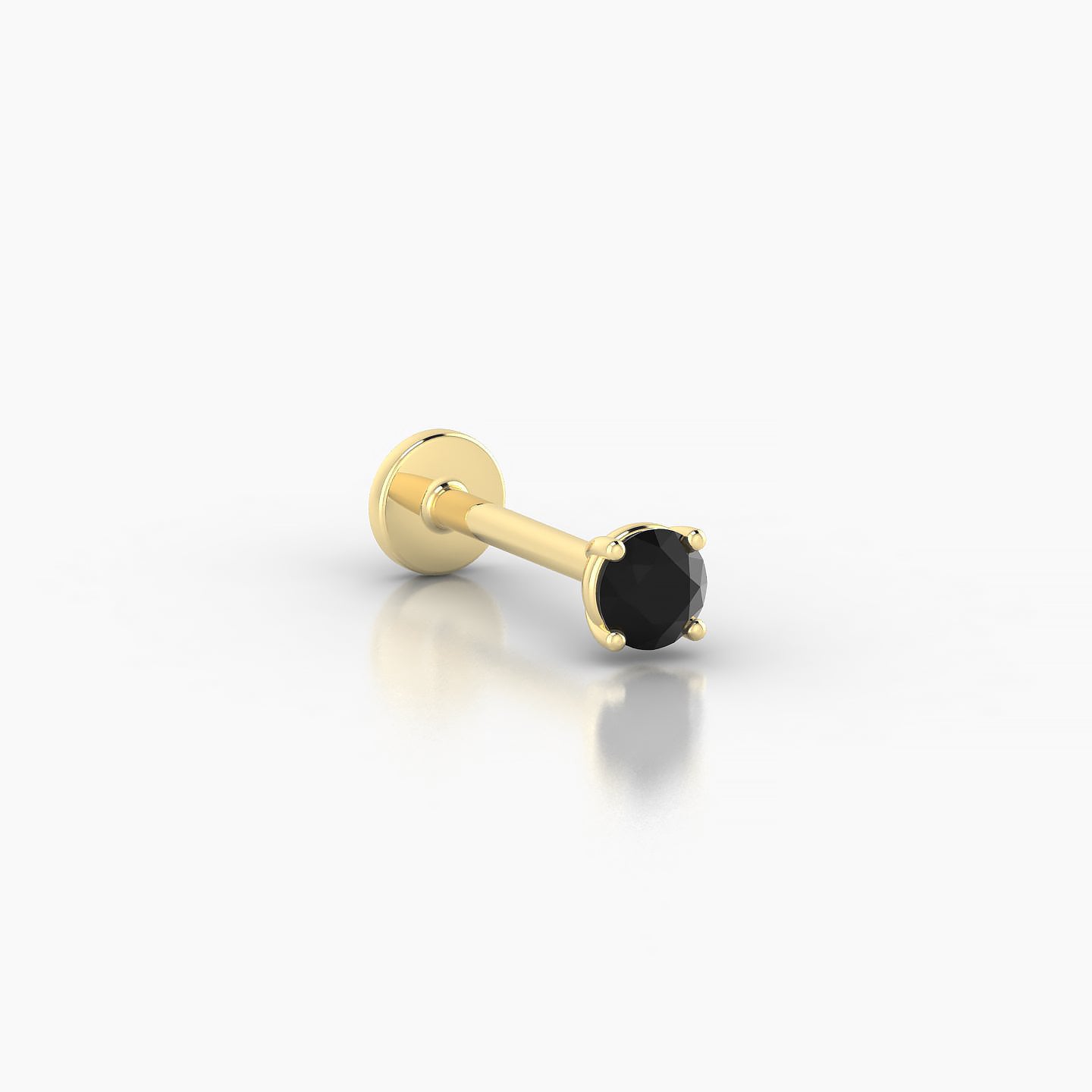 Nut | 18k Yellow Gold 8 mm 3 mm Round Black Diamond Piercing