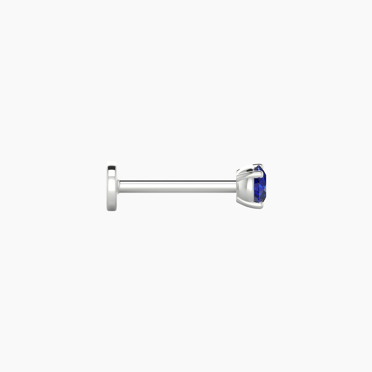 Nut | 18k White Gold 8 mm 3 mm Round Sapphire Piercing