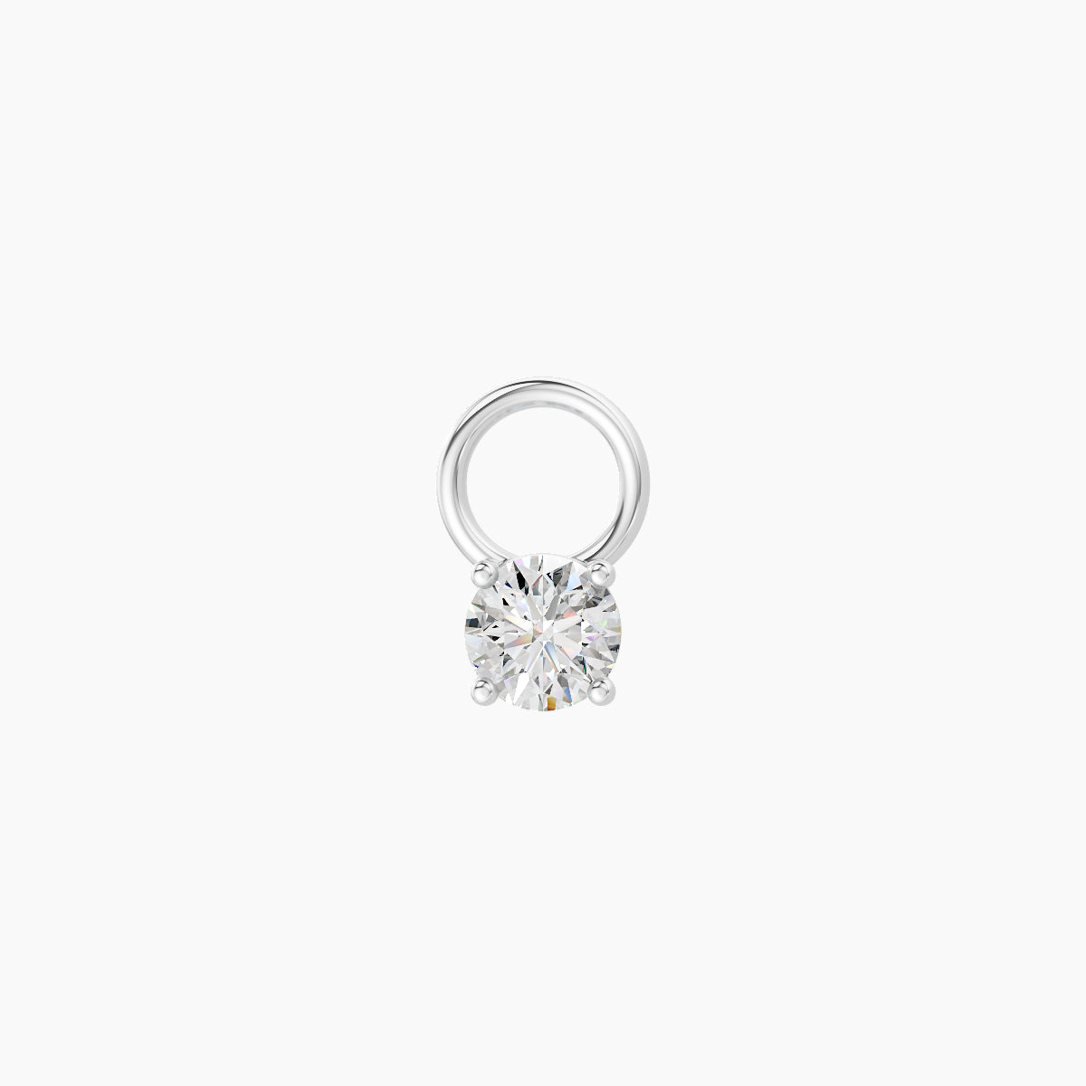 Nut | 18k White Gold 3 mm Round Diamond Charm