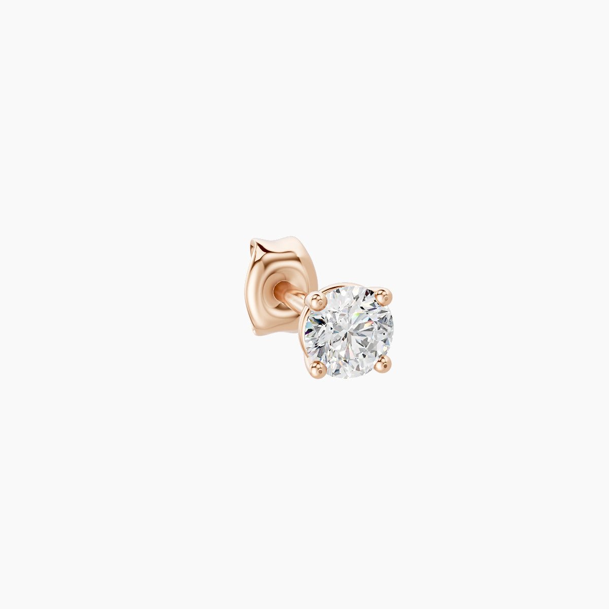 Nut | 18k Rose Gold 3 mm Round Diamond Earring