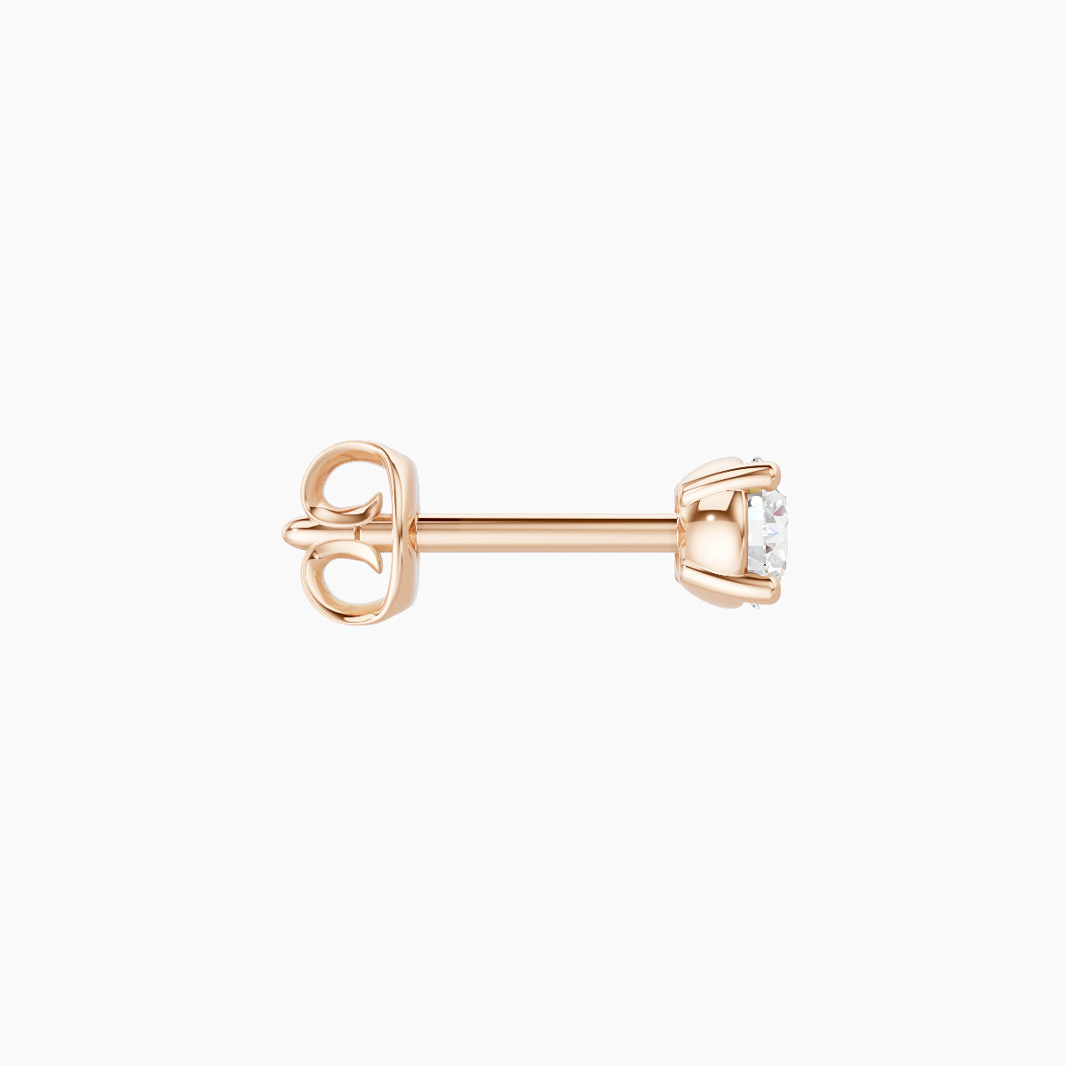 Nut | 18k Rose Gold 3 mm Round Diamond Earring