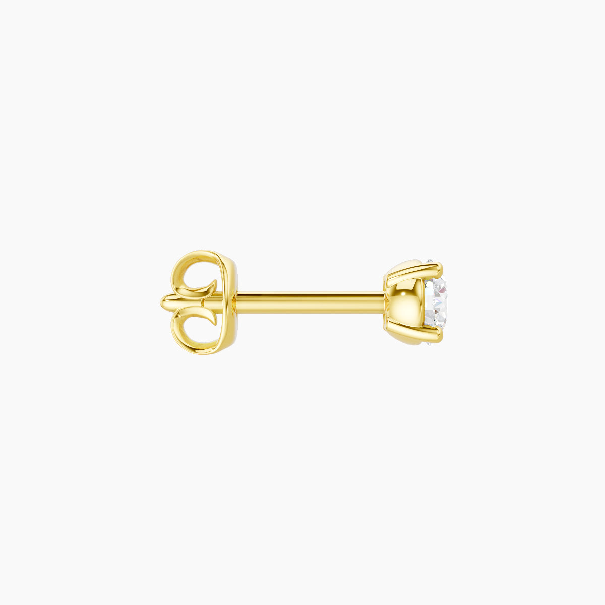 Nut | 18k Yellow Gold 3 mm Round Diamond Earring