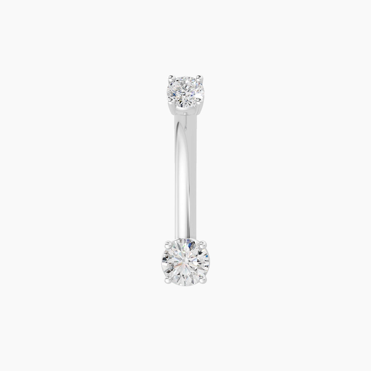 Nut | 18k White Gold 3.5 mm 10 mm Round Diamond Belly Piercing
