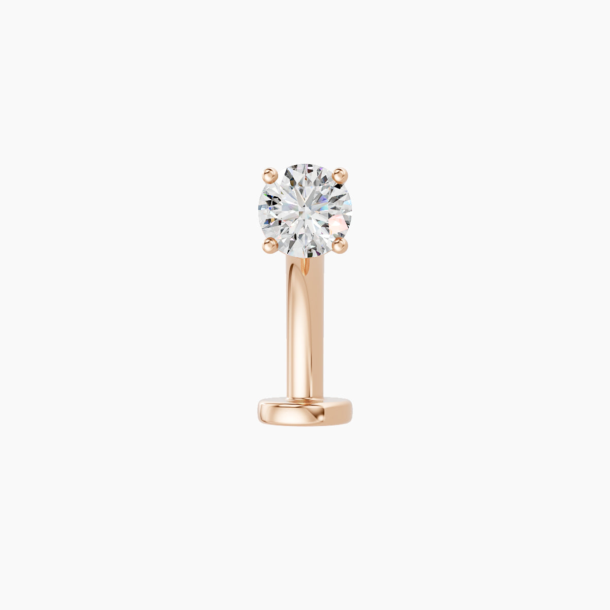 Nut | 18k Rose Gold 3.4 mm 10 mm Round Diamond Floating Navel Piercing