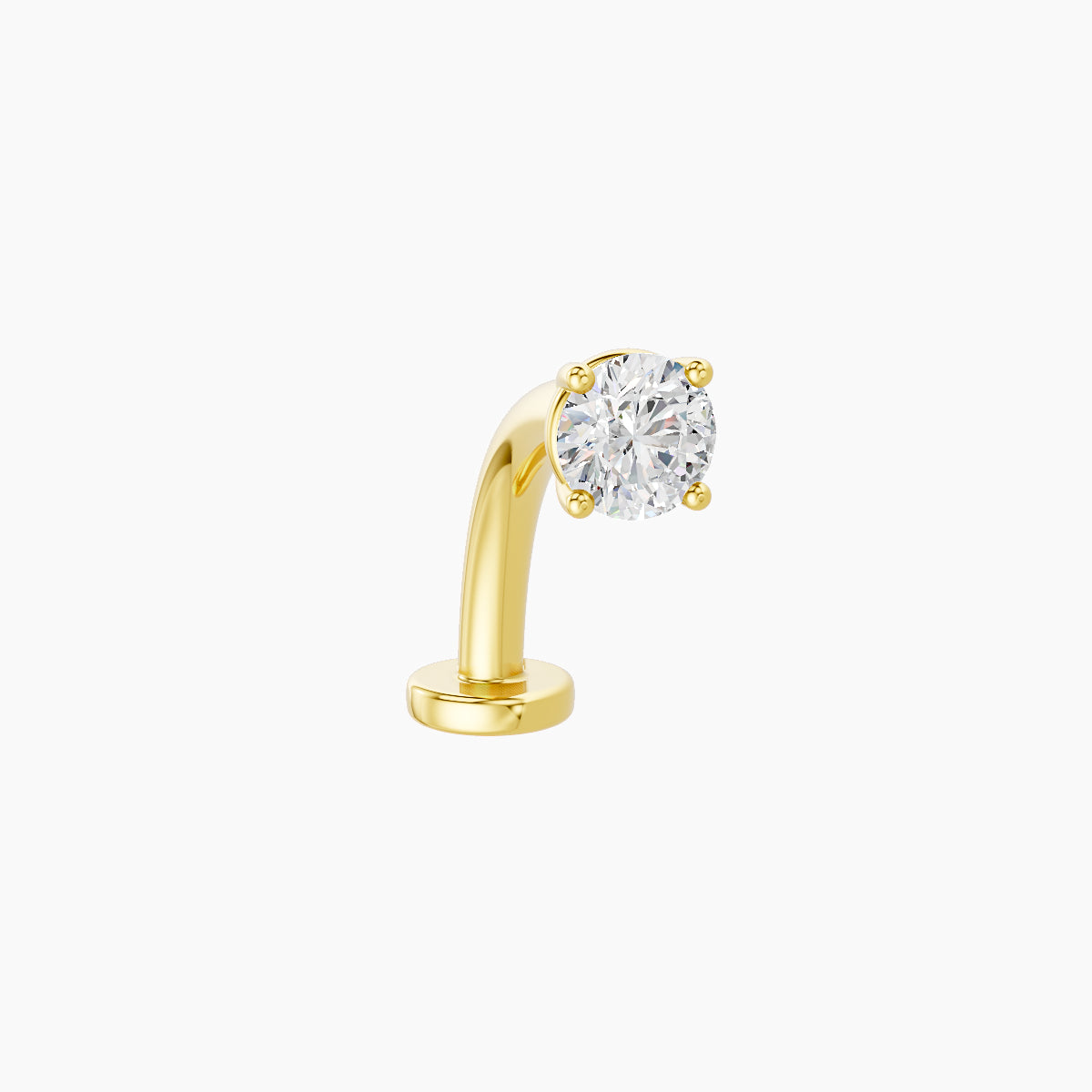 Nut | 18k Yellow Gold 3.4 mm 10 mm Round Diamond Floating Navel Piercing