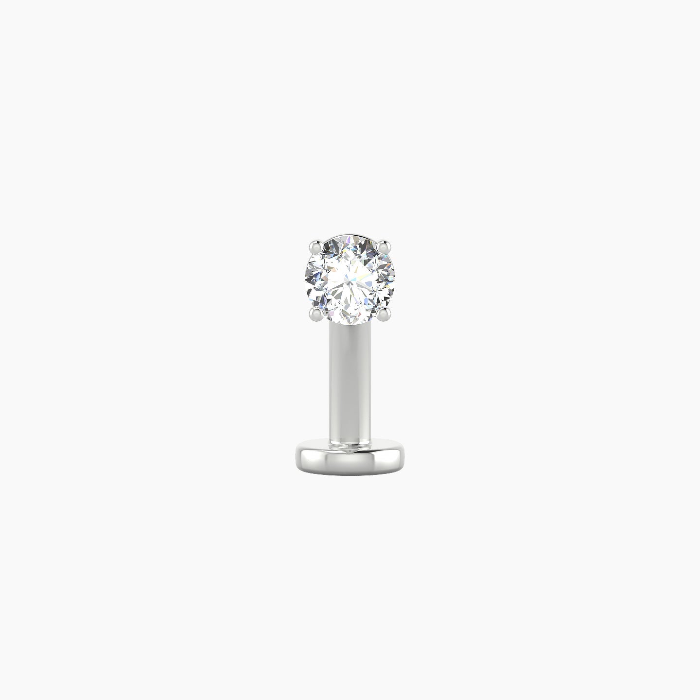 Nut | 18k White Gold 3.5 mm 10 mm Round Diamond Floating Navel Piercing