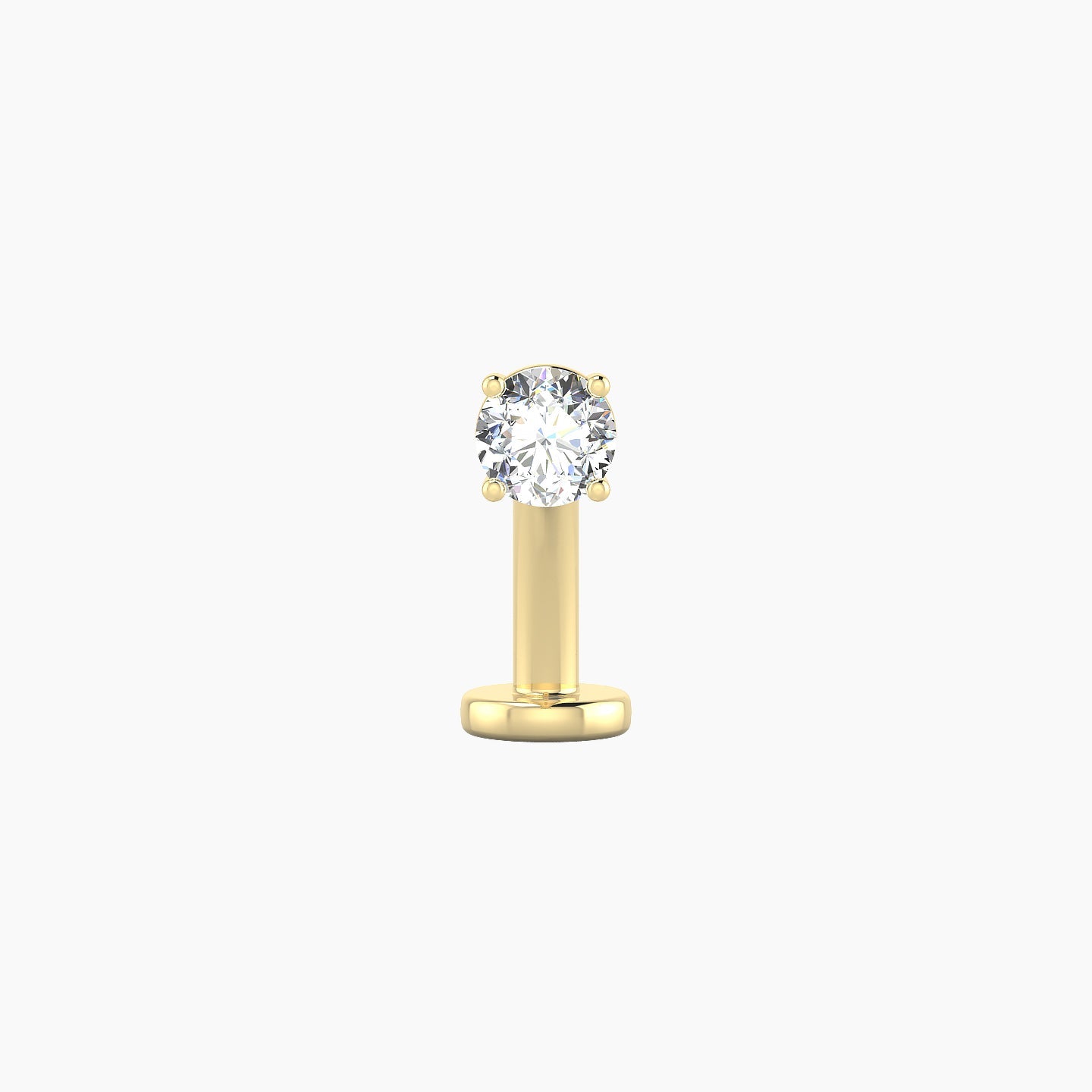 Nut | 18k Yellow Gold 3.5 mm 10 mm Round Diamond Floating Navel Piercing