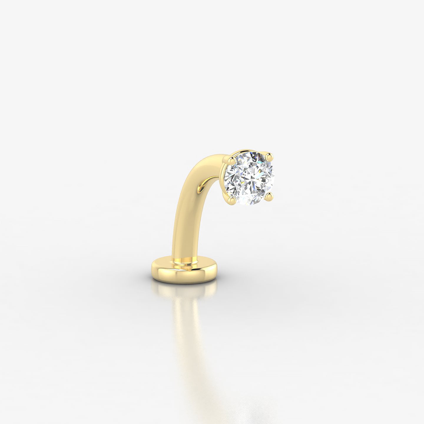 Nut | 18k Yellow Gold 3.5 mm 10 mm Round Diamond Floating Navel Piercing