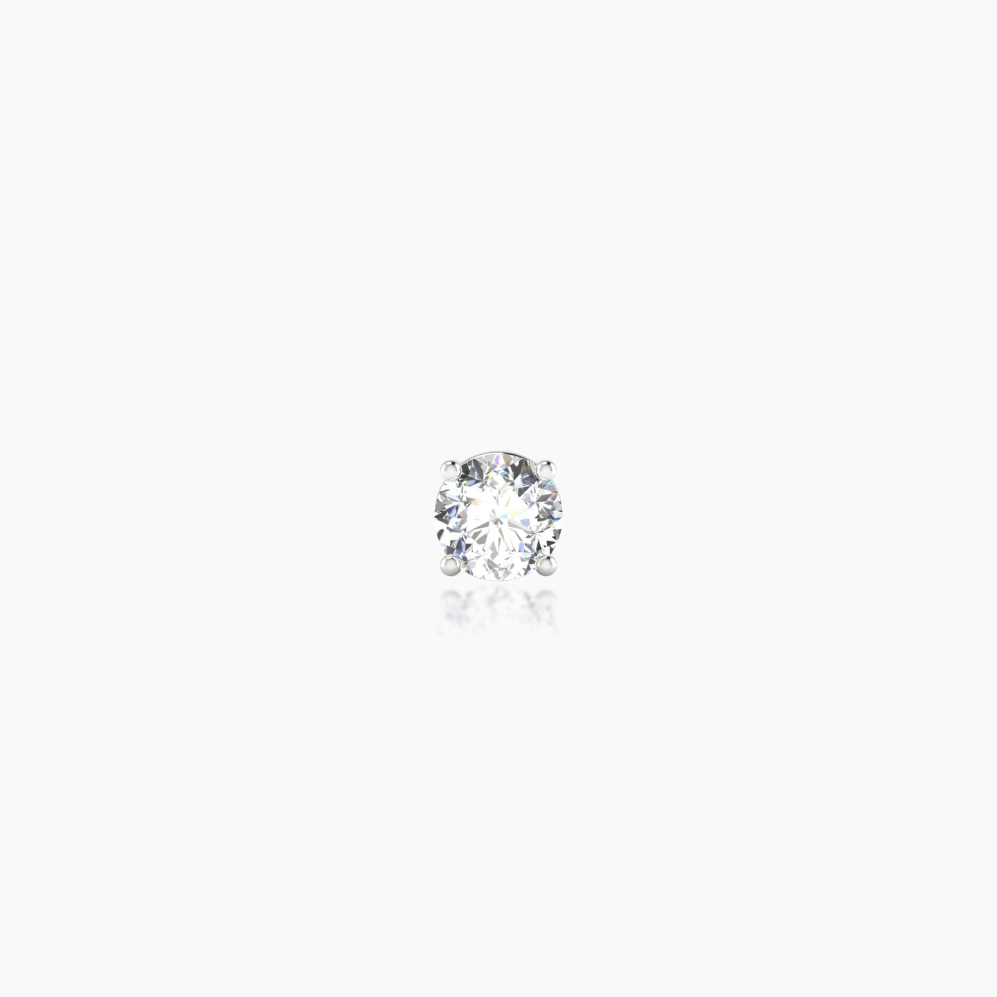 Nut | 18k White Gold 3.5 mm 5 mm Round Diamond Nostril Piercing