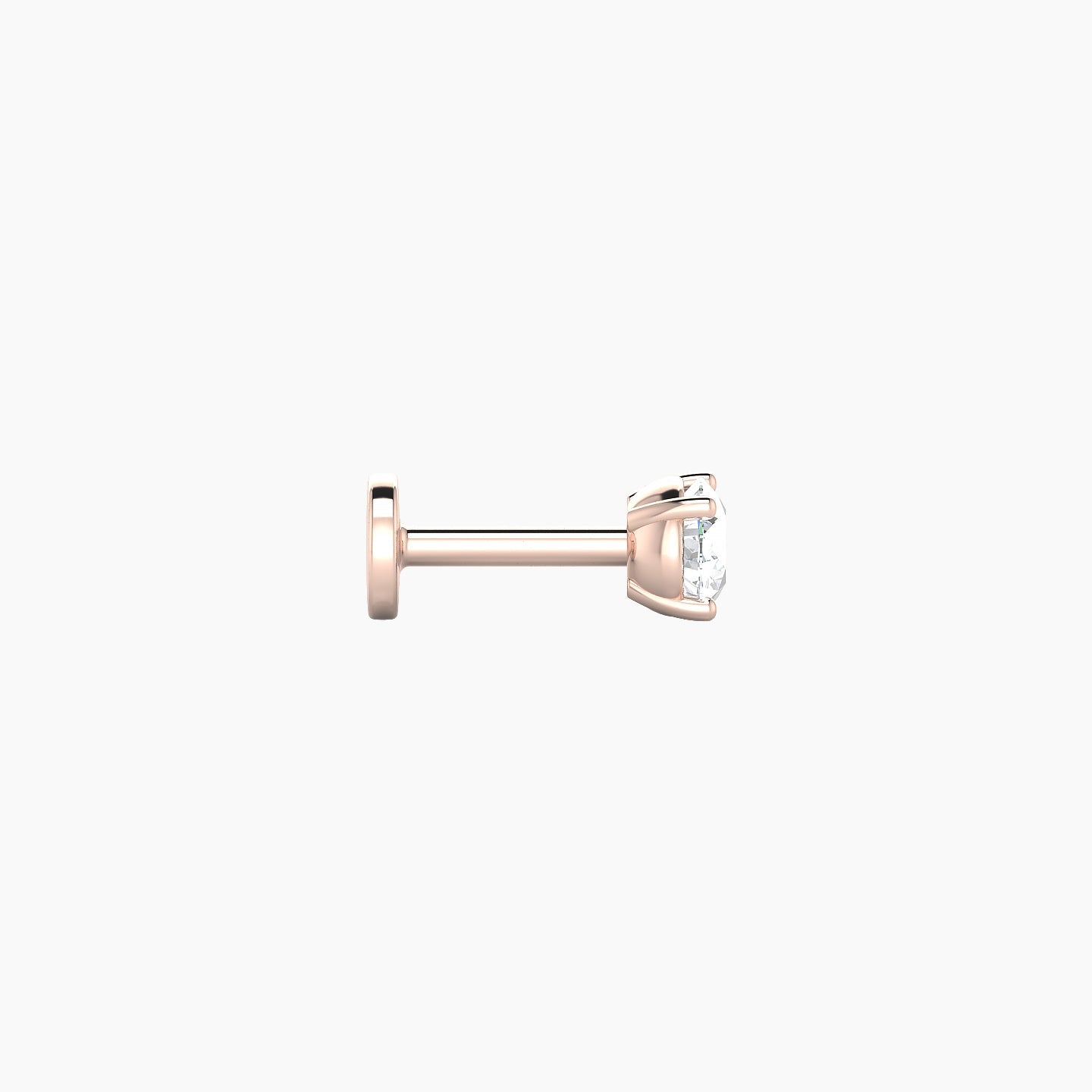 Nut | 18k Rose Gold 3.5 mm 5 mm Round Diamond Nostril Piercing