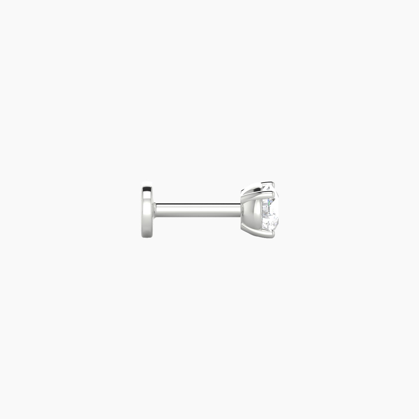 Nut | 18k White Gold 3.5 mm 5 mm Round Diamond Nostril Piercing