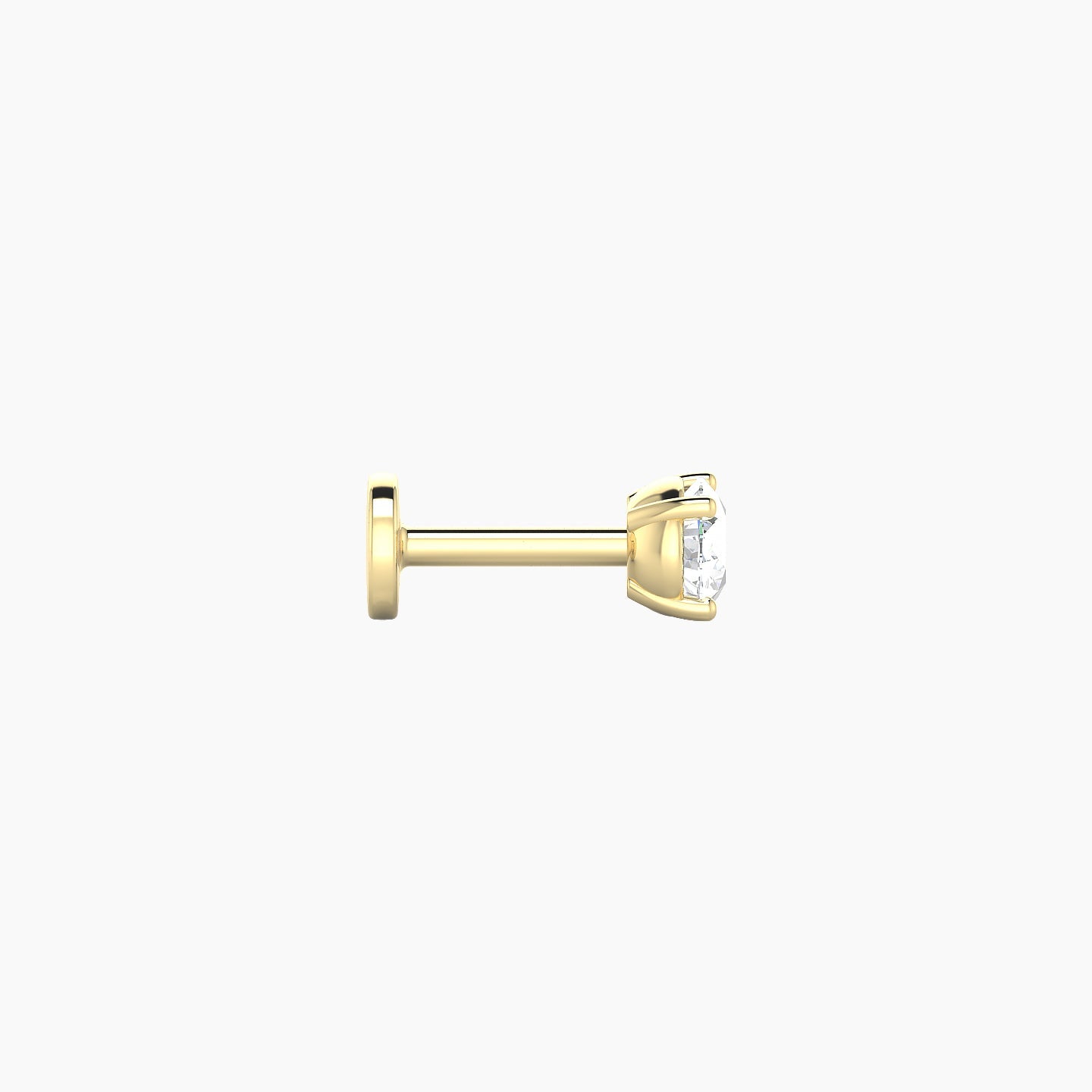 Nut | 18k Yellow Gold 3.5 mm 5 mm Round Diamond Nostril Piercing