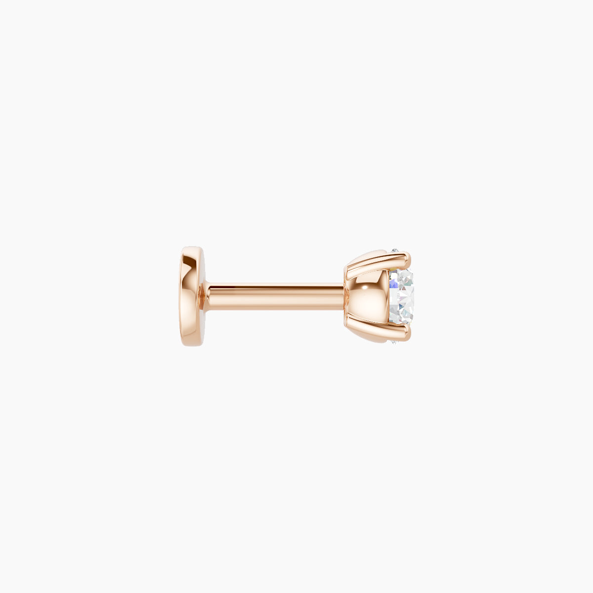 Nut | 18k Rose Gold 3.4 mm 5 mm Round Diamond Piercing