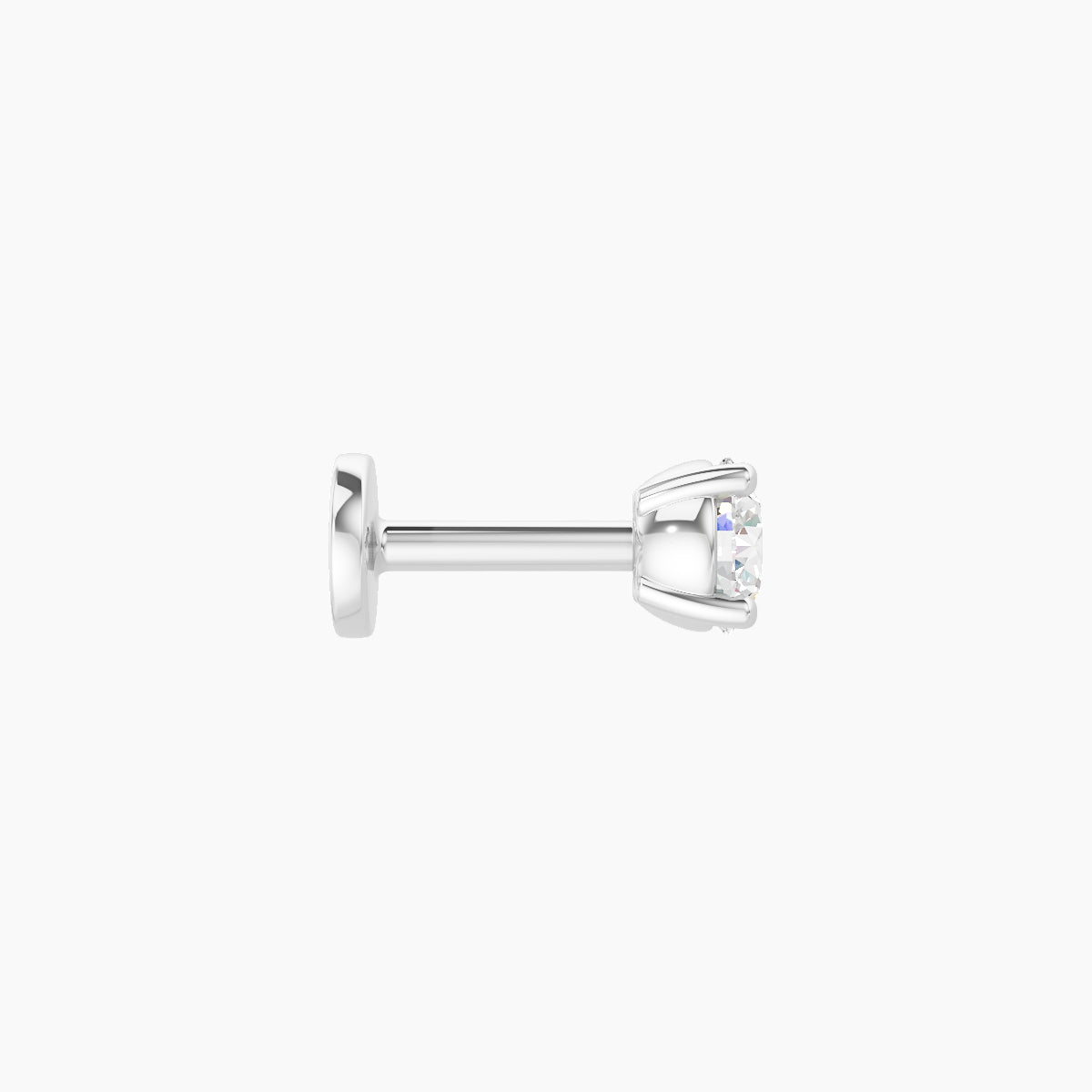 Nut | 18k White Gold 3.4 mm 5 mm Round Diamond Piercing