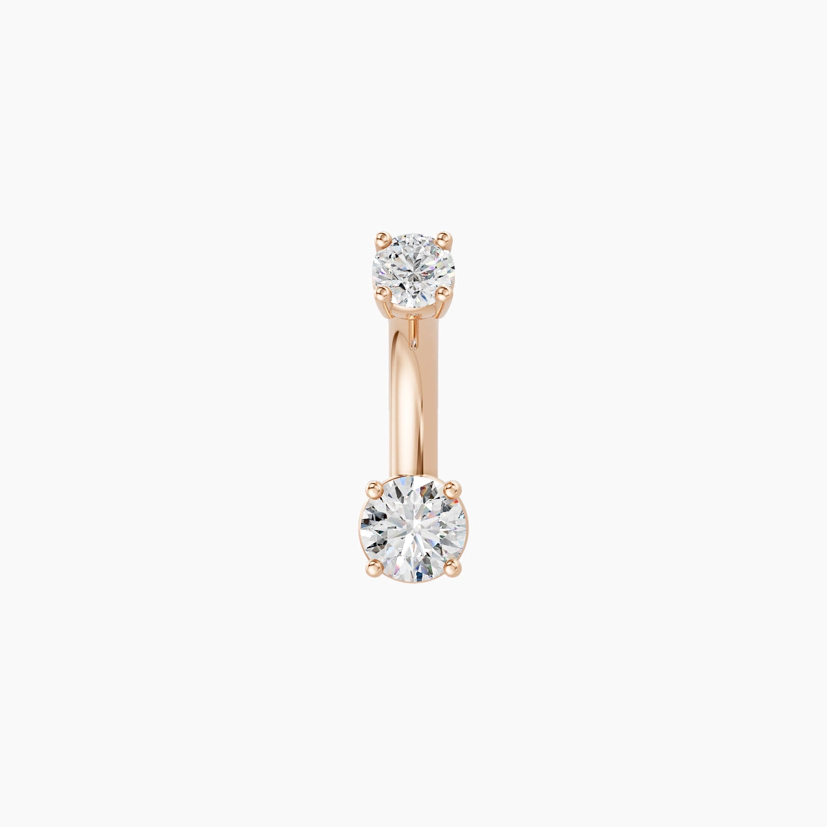 Nut | 18k Rose Gold 3.5 mm 6 mm Round Diamond Belly Piercing