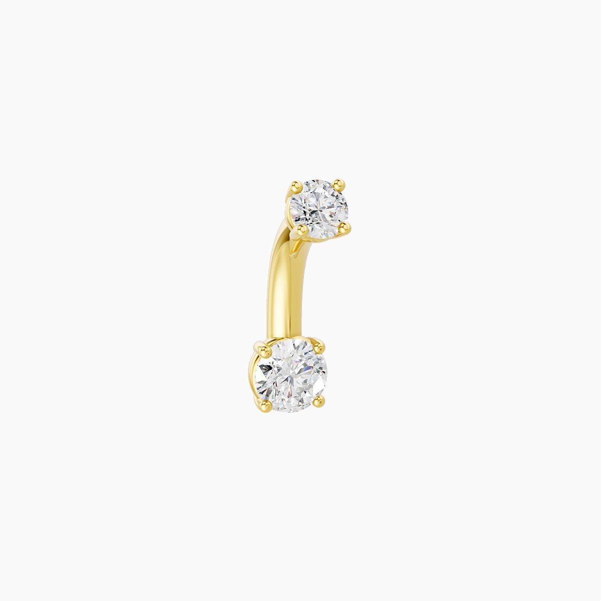 Nut | 18k Yellow Gold 3.5 mm 6 mm Round Diamond Belly Piercing