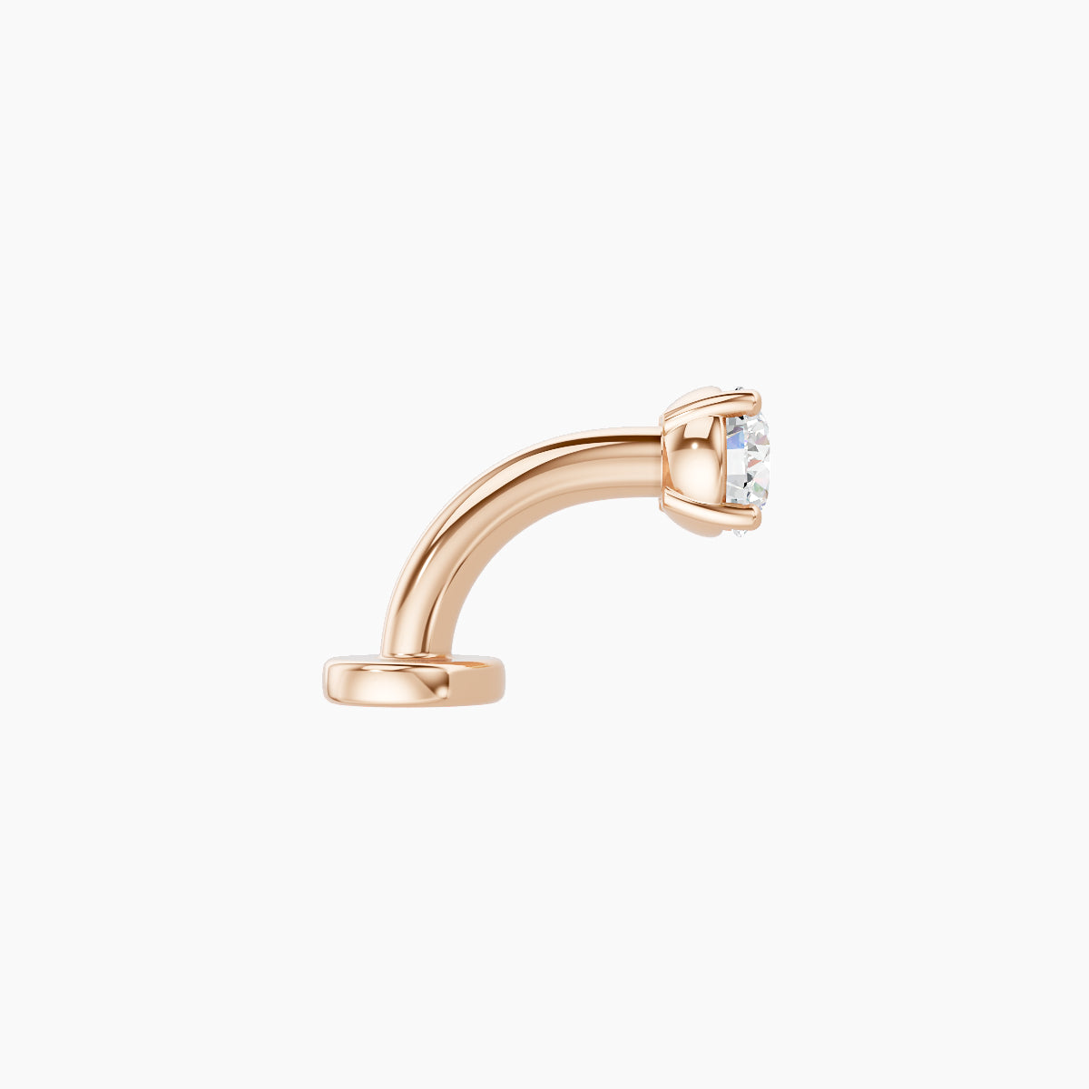 Nut | 18k Rose Gold 3.4 mm 6 mm Round Diamond Floating Navel Piercing