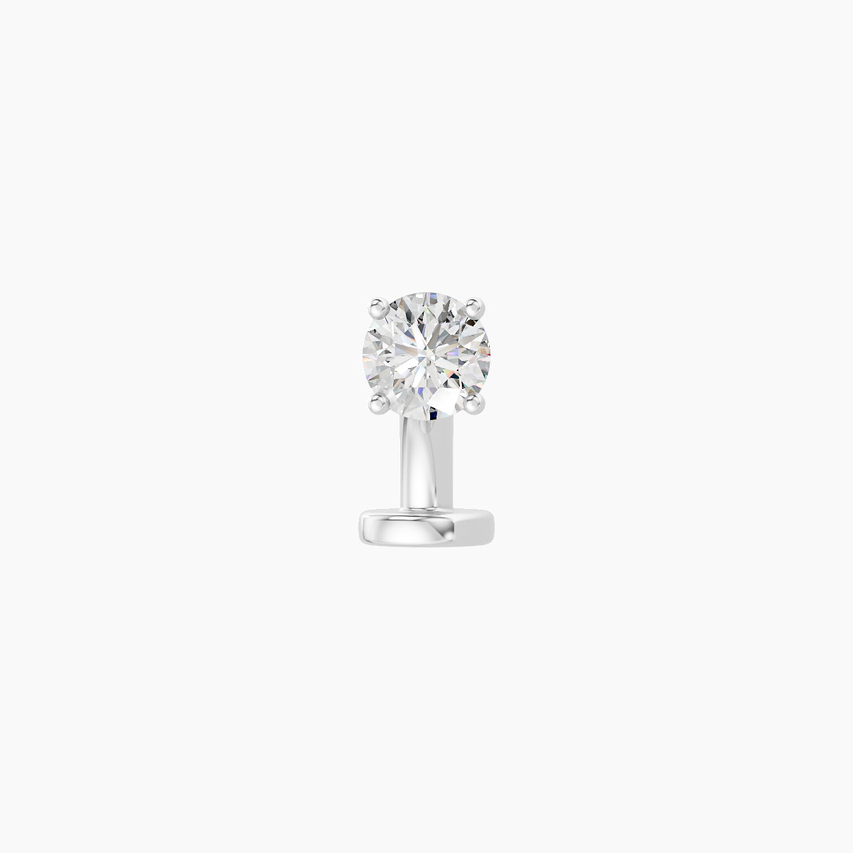 Nut | 18k White Gold 3.4 mm 6 mm Round Diamond Floating Navel Piercing