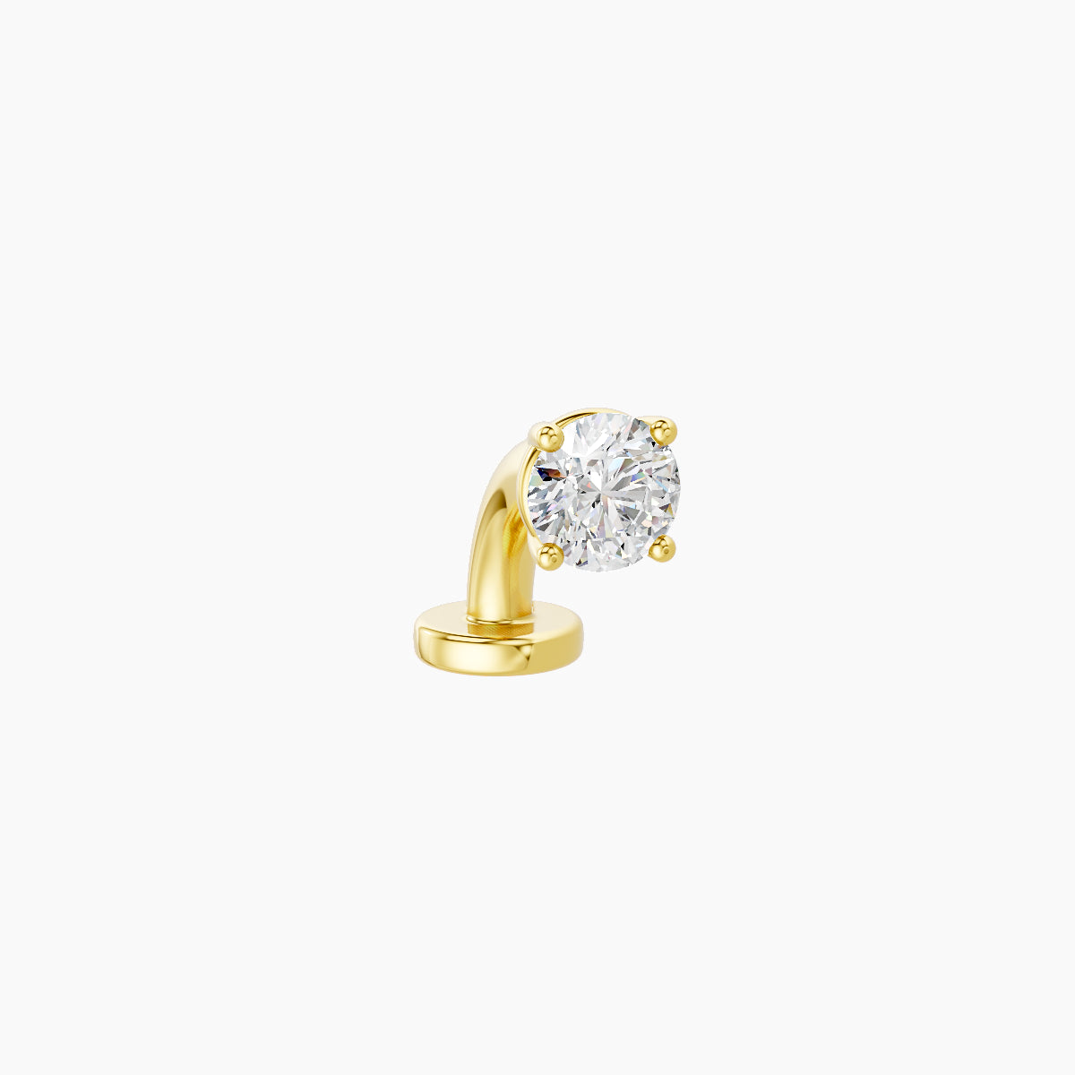 Nut | 18k Yellow Gold 3.4 mm 6 mm Round Diamond Floating Navel Piercing