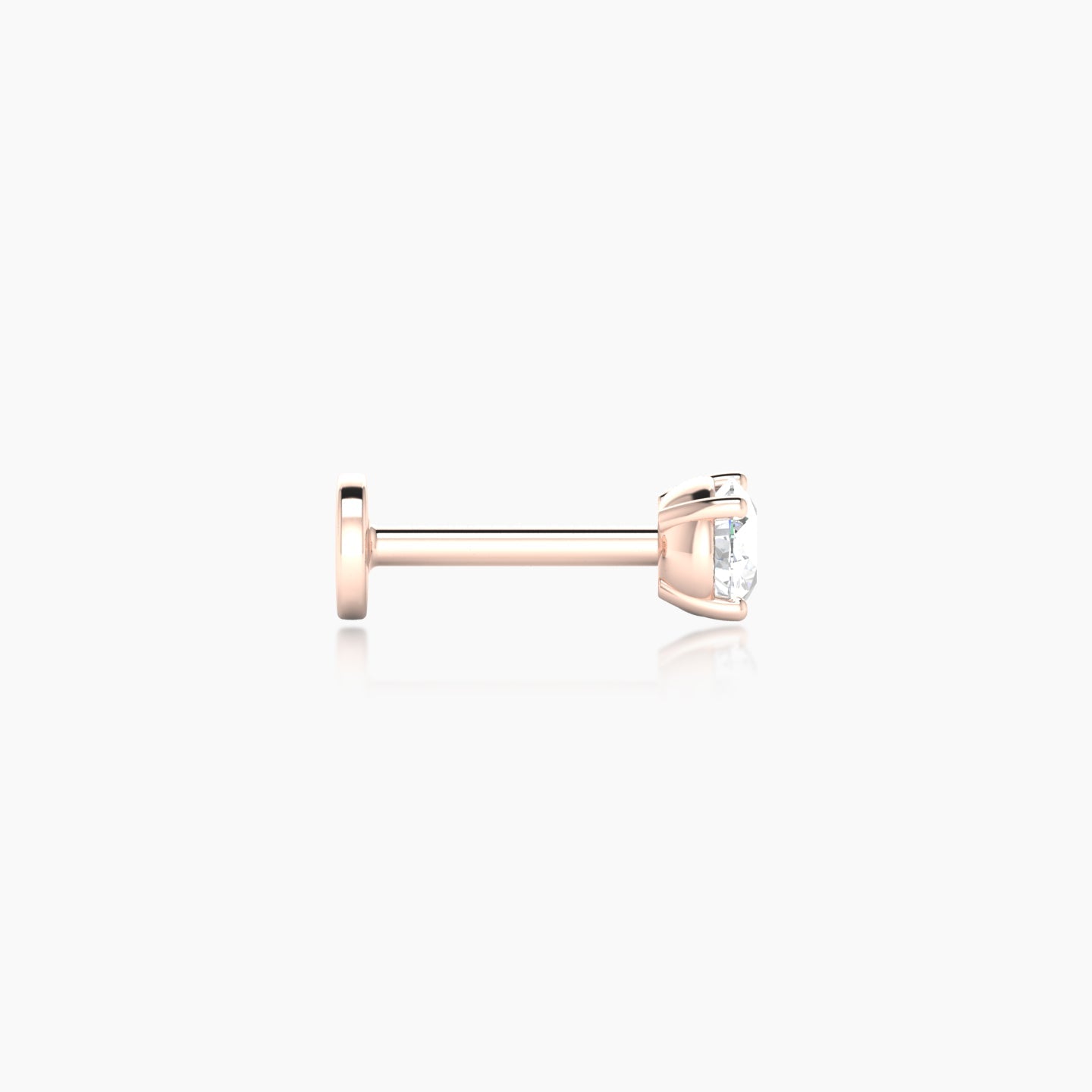 Nut | 18k Rose Gold 3.5 mm 6.5 mm Round Diamond Nostril Piercing