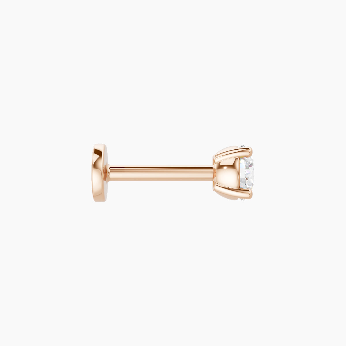 Nut | 18k Rose Gold 3.4 mm 6.5 mm Round Diamond Piercing