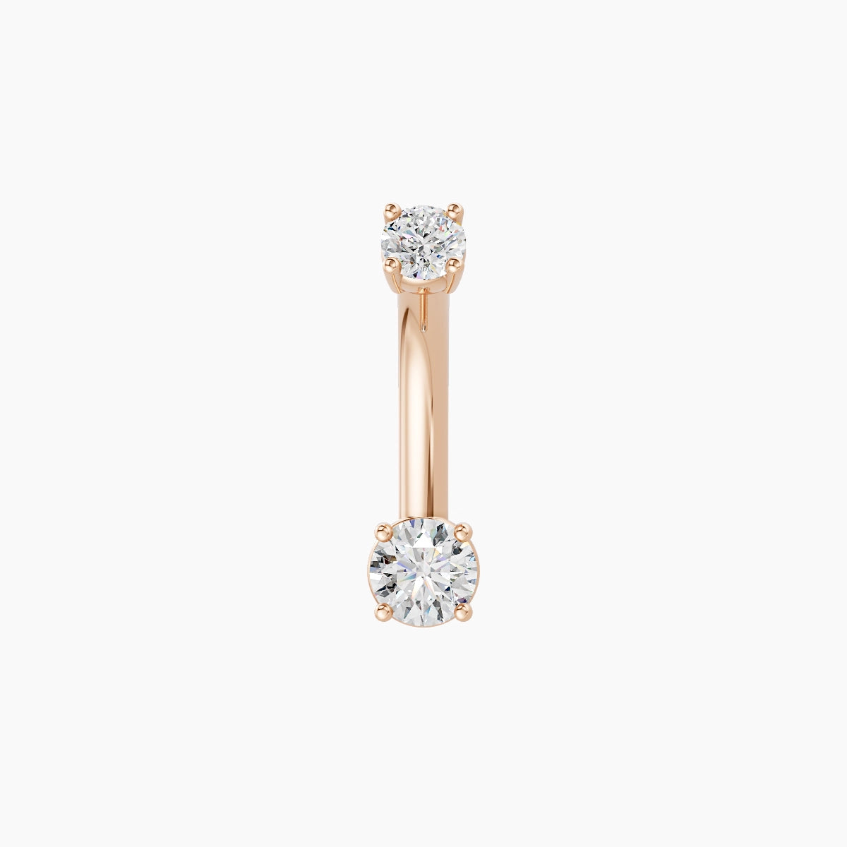 Nut | 18k Rose Gold 3.5 mm 8 mm Round Diamond Belly Piercing