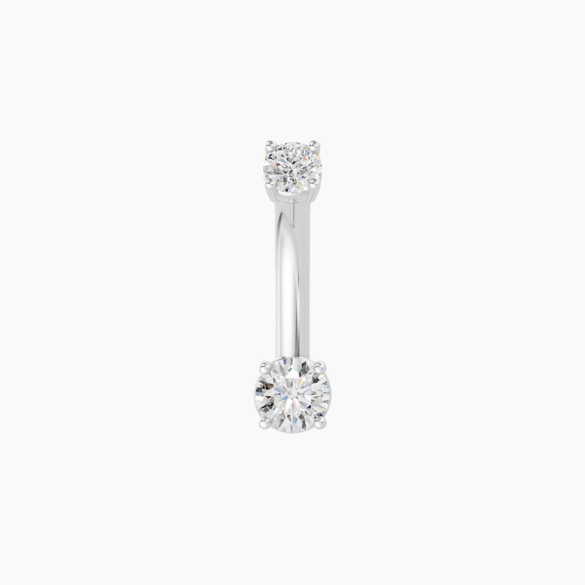Nut | 18k White Gold 3.5 mm 8 mm Round Diamond Belly Piercing
