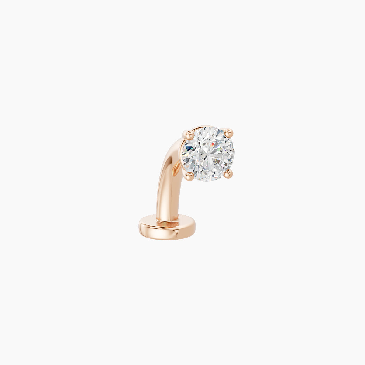 Nut | 18k Rose Gold 3.4 mm 8 mm Round Diamond Floating Navel Piercing