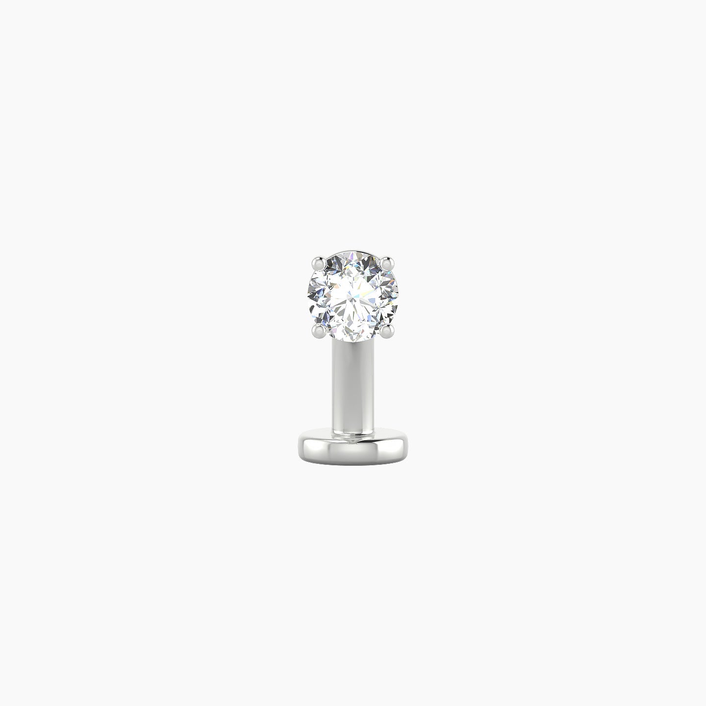 Nut | 18k White Gold 3.5 mm 8 mm Round Diamond Floating Navel Piercing