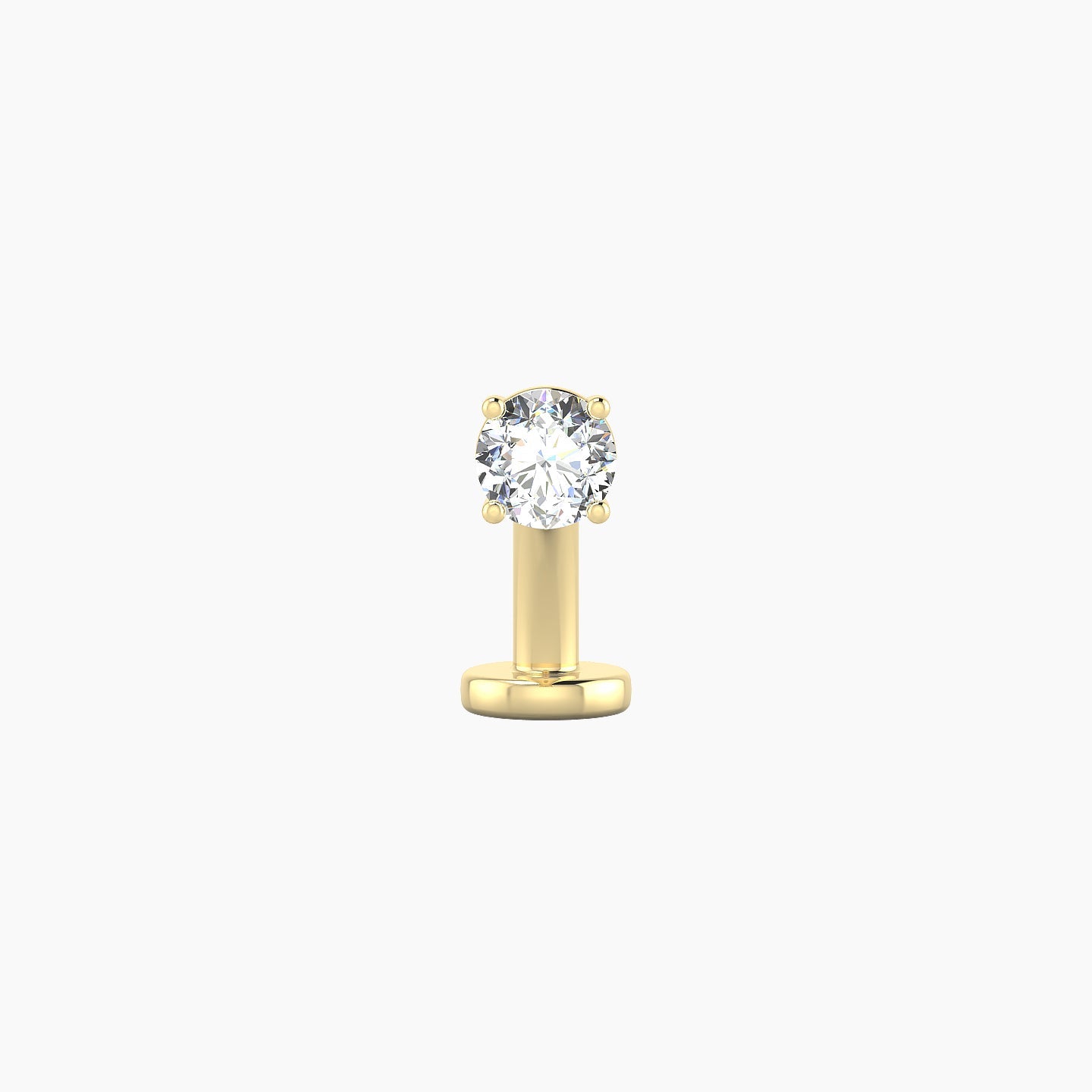 Nut | 18k Yellow Gold 3.5 mm 8 mm Round Diamond Floating Navel Piercing