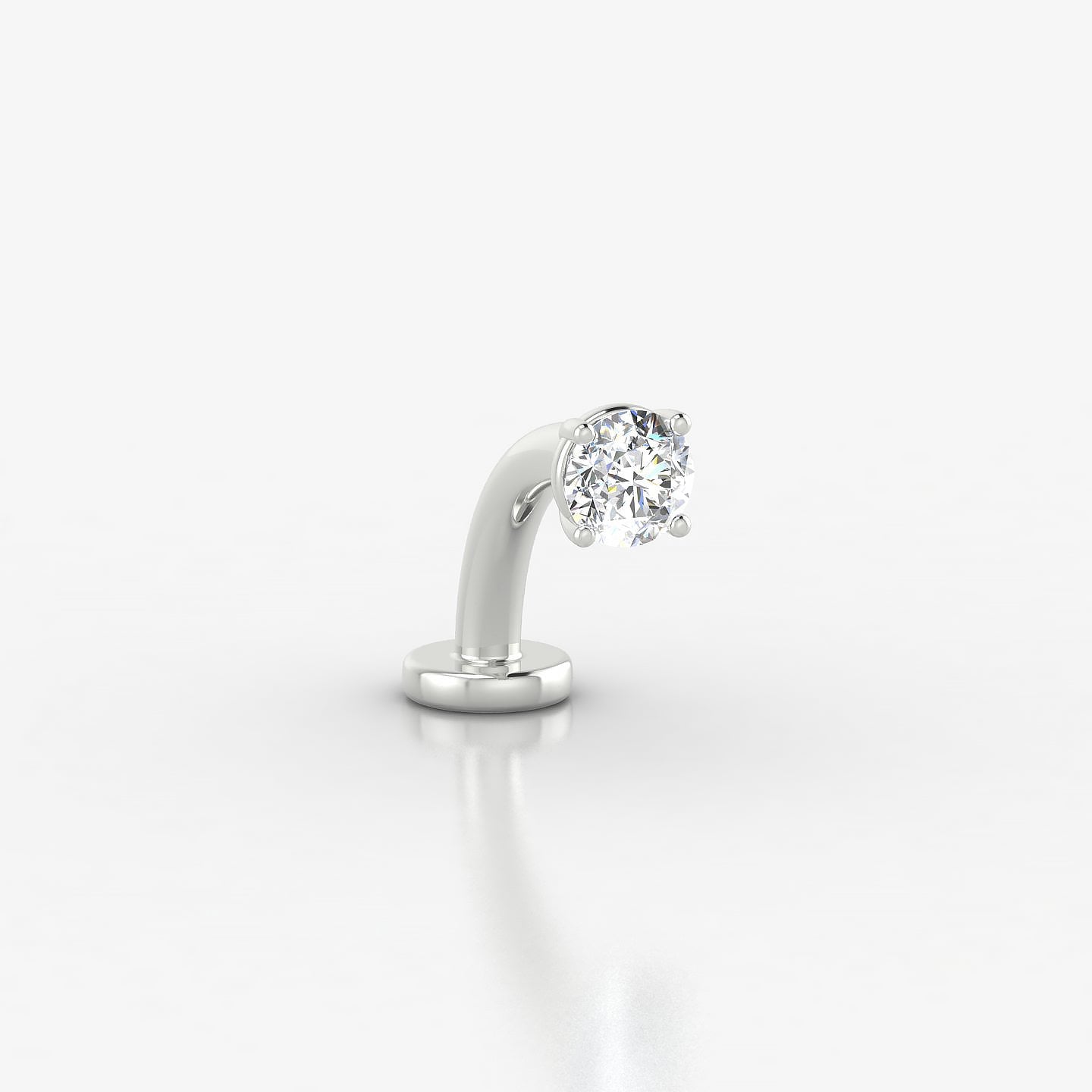 Nut | 18k White Gold 3.5 mm 8 mm Round Diamond Floating Navel Piercing