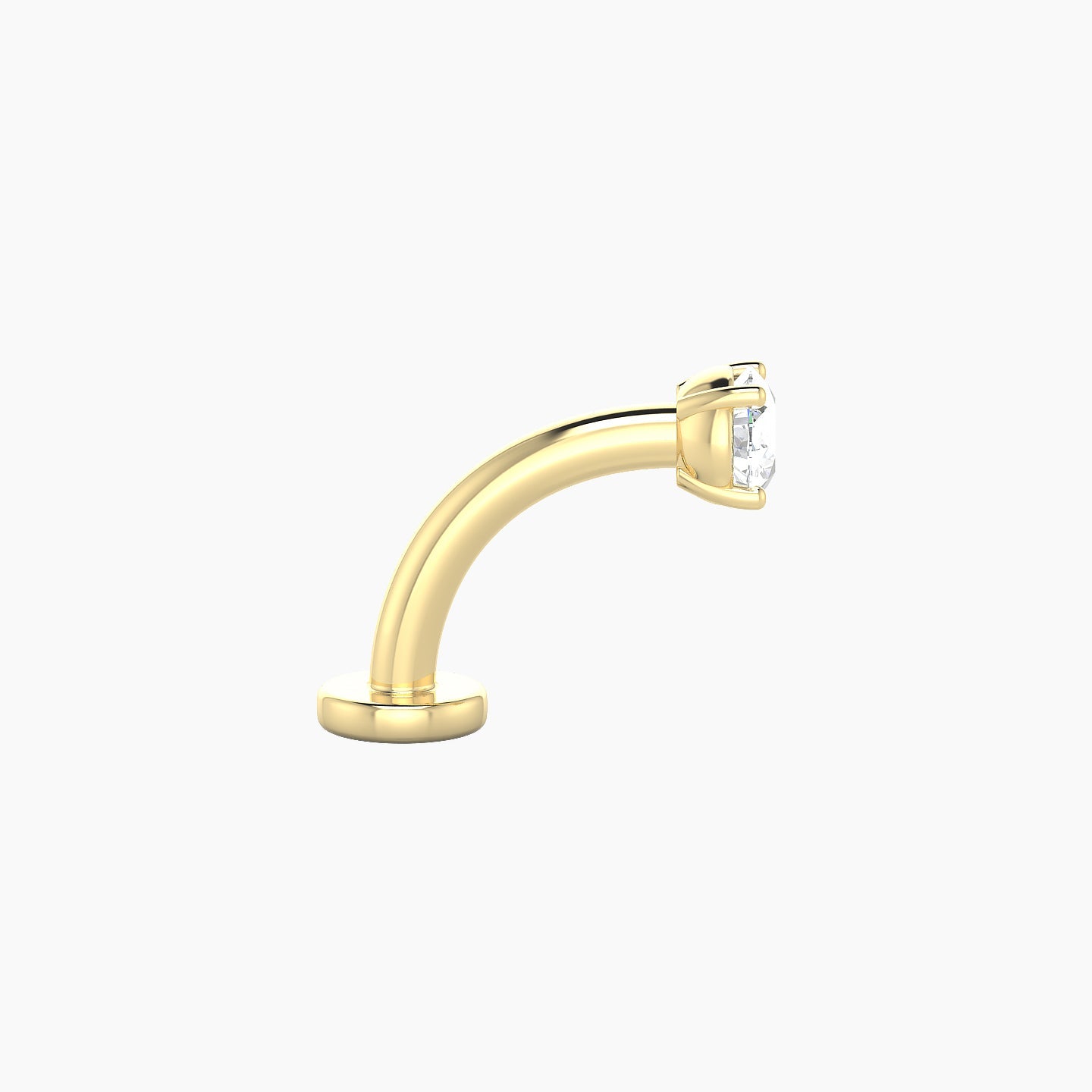 Nut | 18k Yellow Gold 3.5 mm 8 mm Round Diamond Floating Navel Piercing