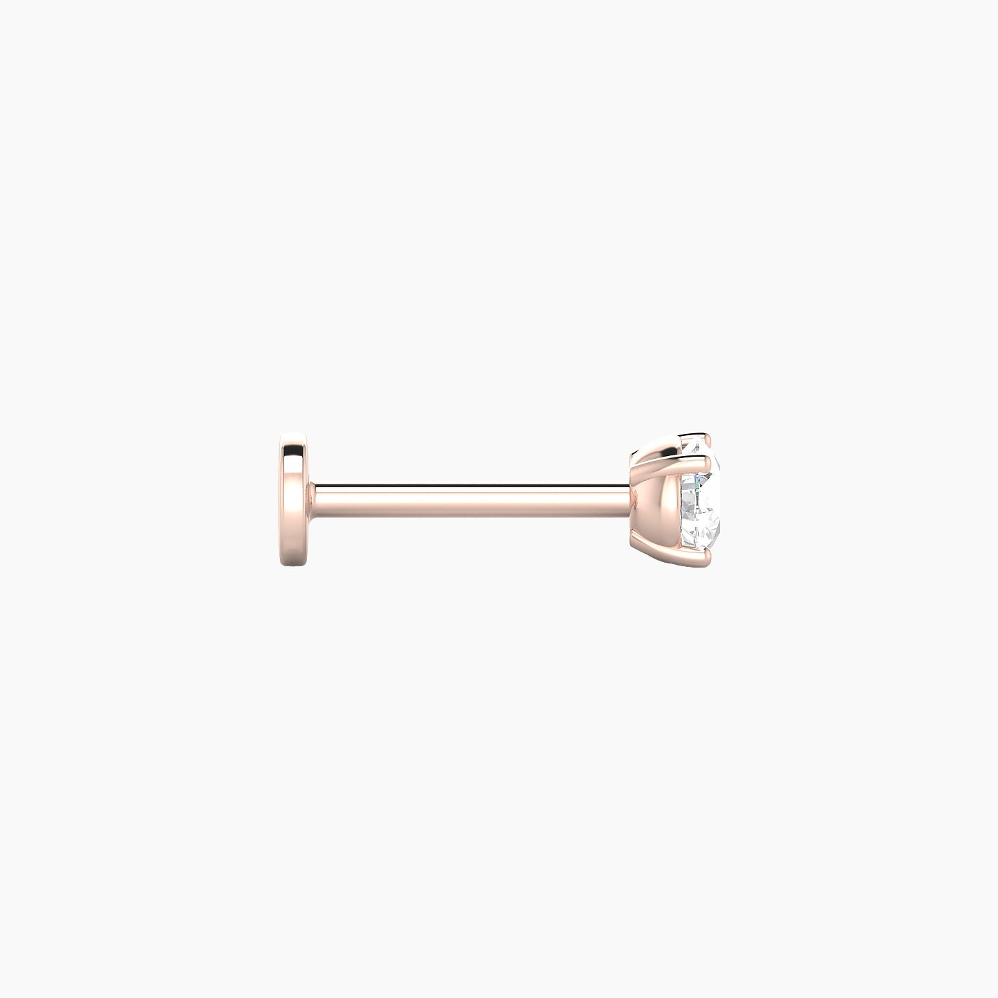 Nut | 18k Rose Gold 3.5 mm 8 mm Round Diamond Nostril Piercing