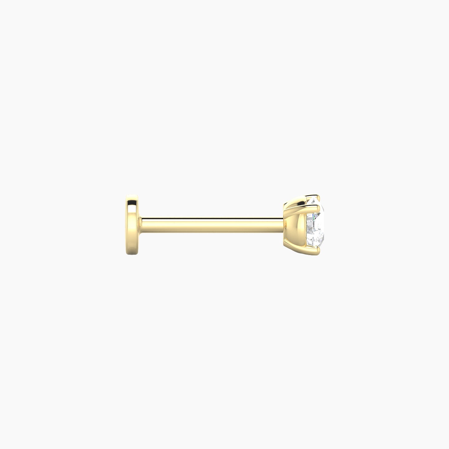 Nut | 18k Yellow Gold 3.5 mm 8 mm Round Diamond Nostril Piercing