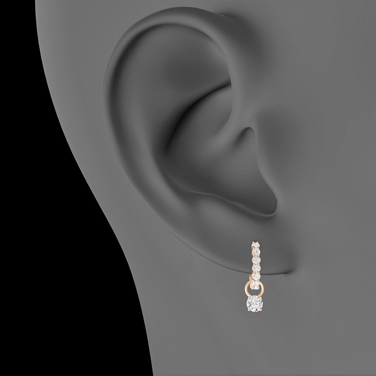 Nut | 18k Rose Gold 3.4 mm Round Diamond Charm