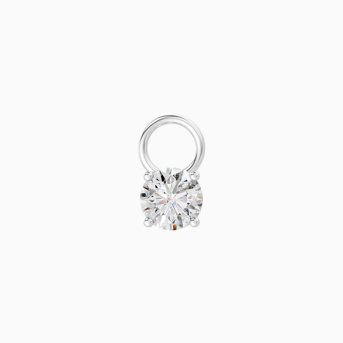 Nut | 18k White Gold 3.4 mm Round Diamond Charm