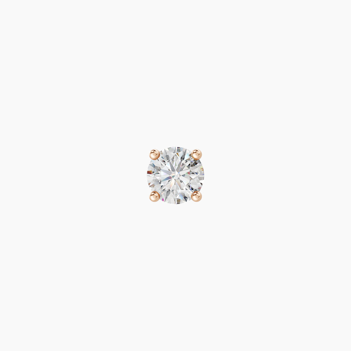 Nut | 18k Rose Gold 3.4 mm Round Diamond Earring