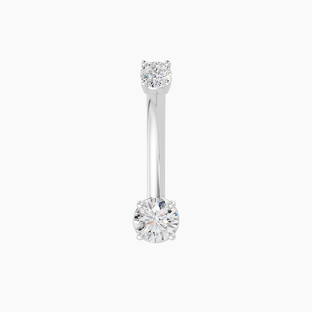 Nut | 18k White Gold 4 mm 10 mm Round Diamond Belly Piercing
