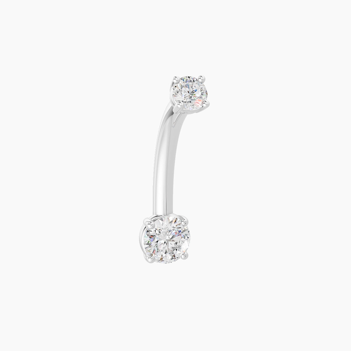 Nut | 18k White Gold 4 mm 10 mm Round Diamond Belly Piercing