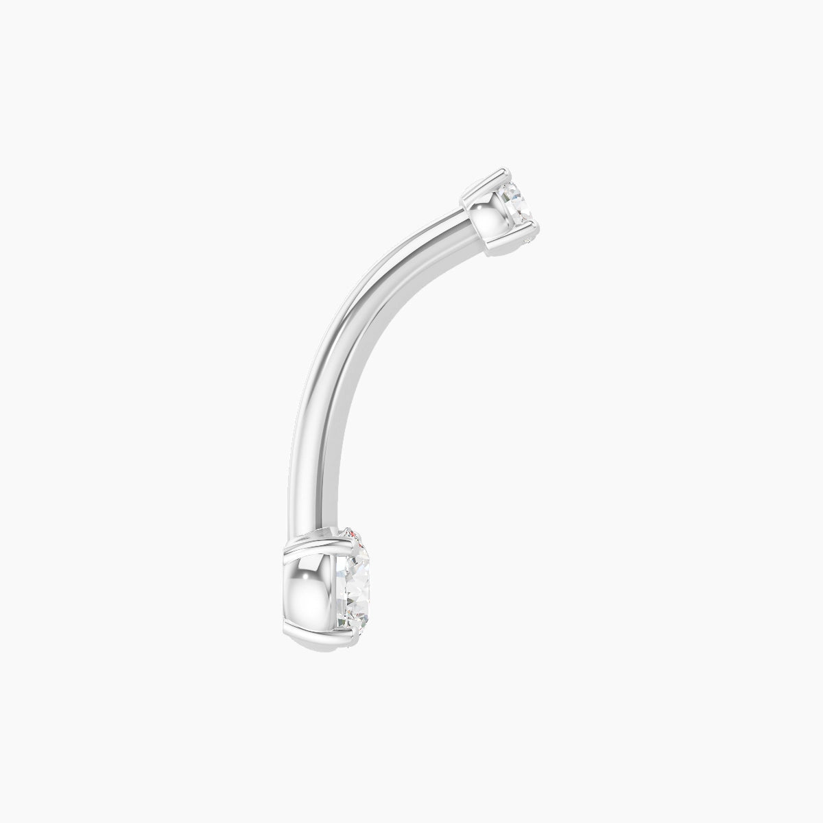 Nut | 18k White Gold 4 mm 10 mm Round Diamond Belly Piercing