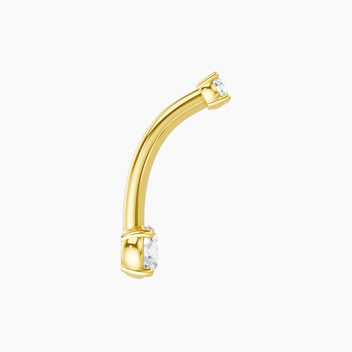 Nut | 18k Yellow Gold 4 mm 10 mm Round Diamond Belly Piercing