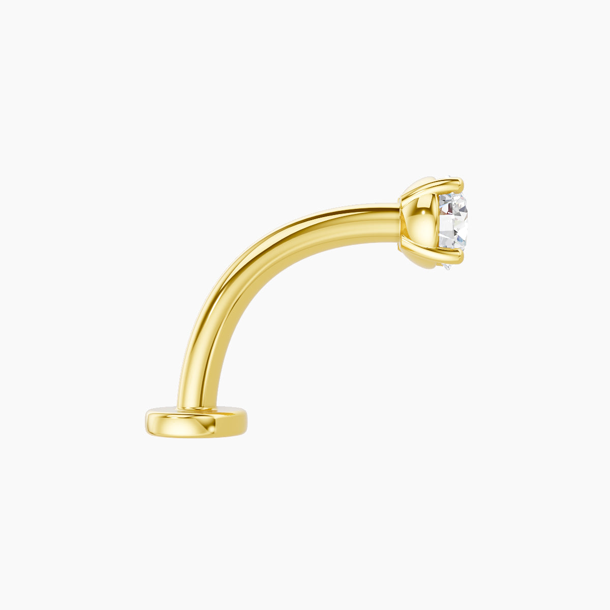 Nut | 18k Yellow Gold 3.8 mm 10 mm Round Diamond Floating Navel Piercing