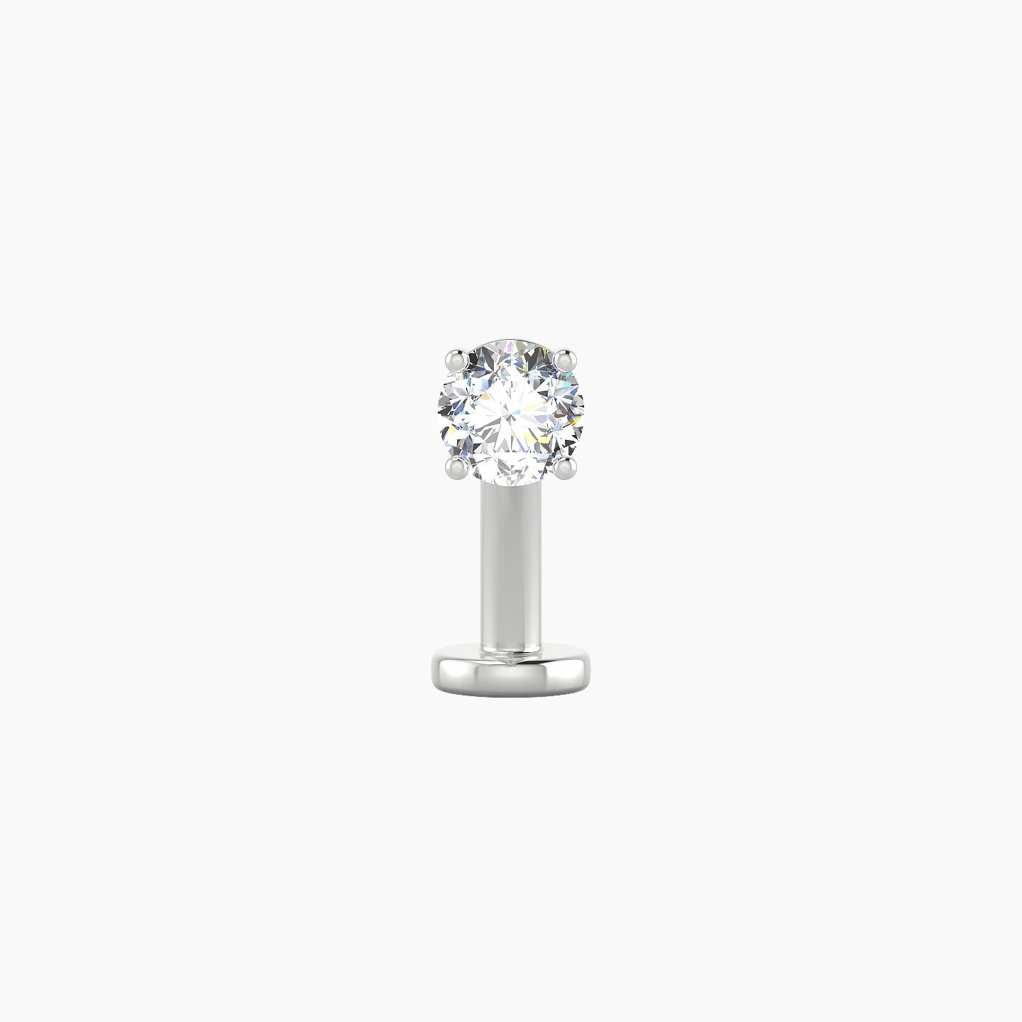 Nut | 18k White Gold 4 mm 10 mm Round Diamond Floating Navel Piercing