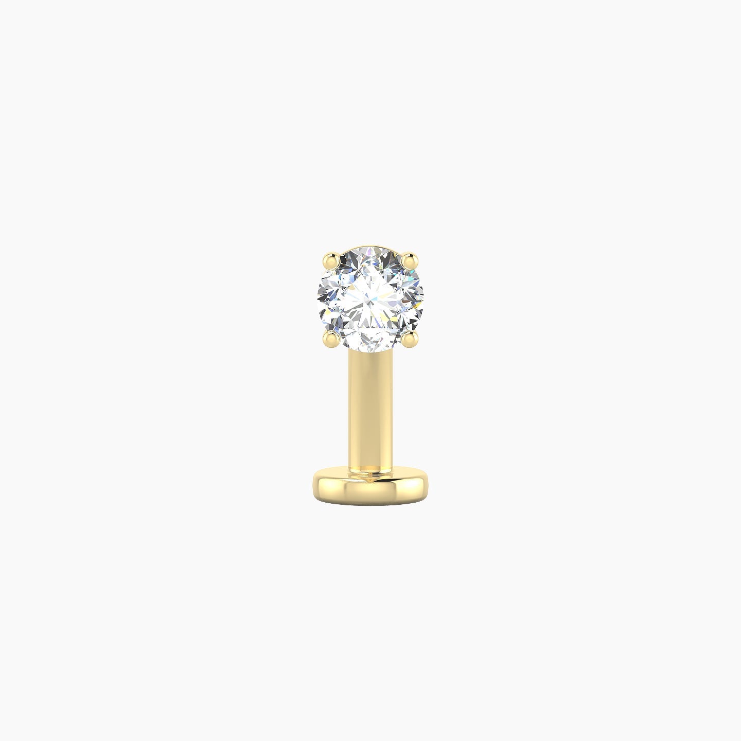 Nut | 18k Yellow Gold 4 mm 10 mm Round Diamond Floating Navel Piercing