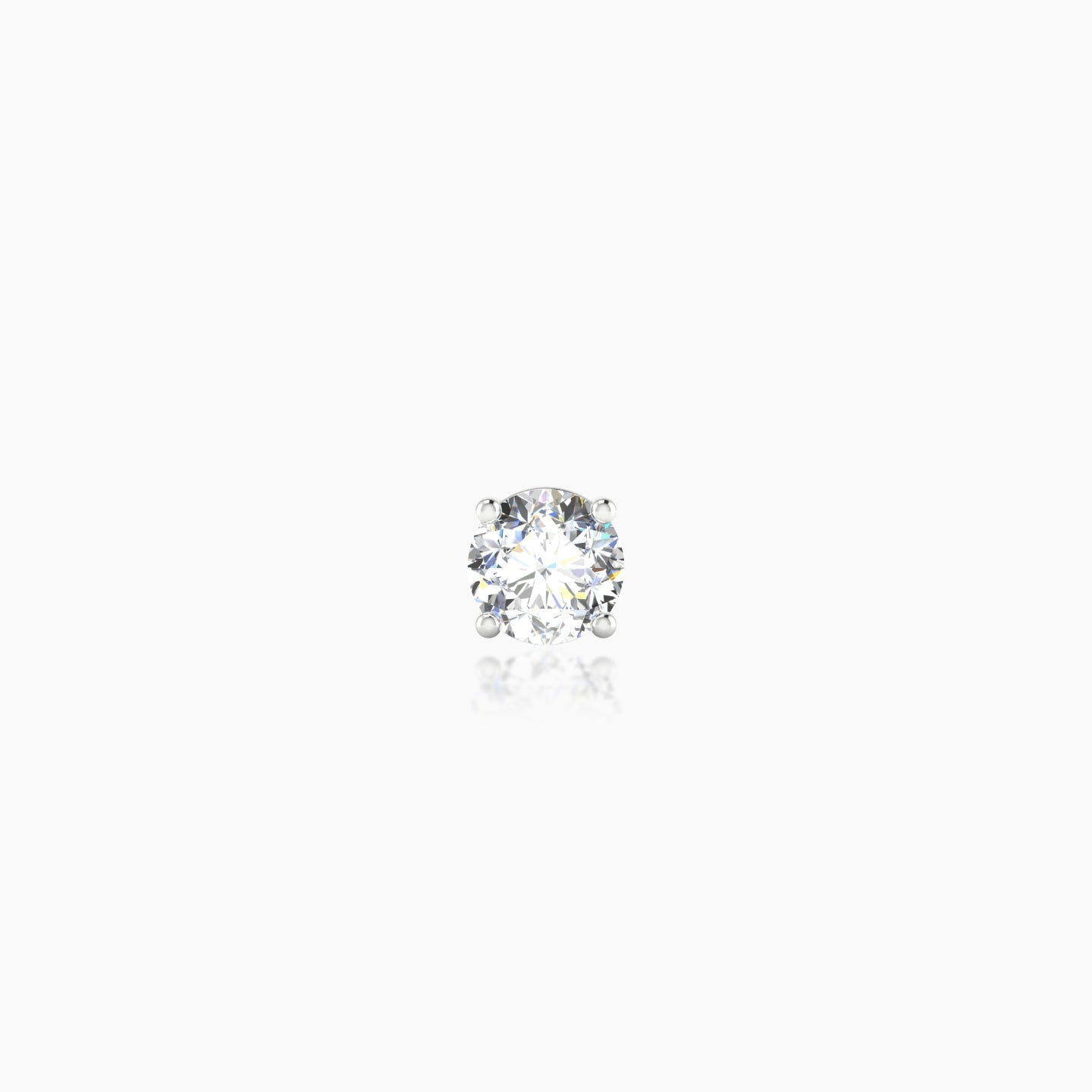 Nut | 18k White Gold 4 mm 5 mm Round Diamond Nostril Piercing