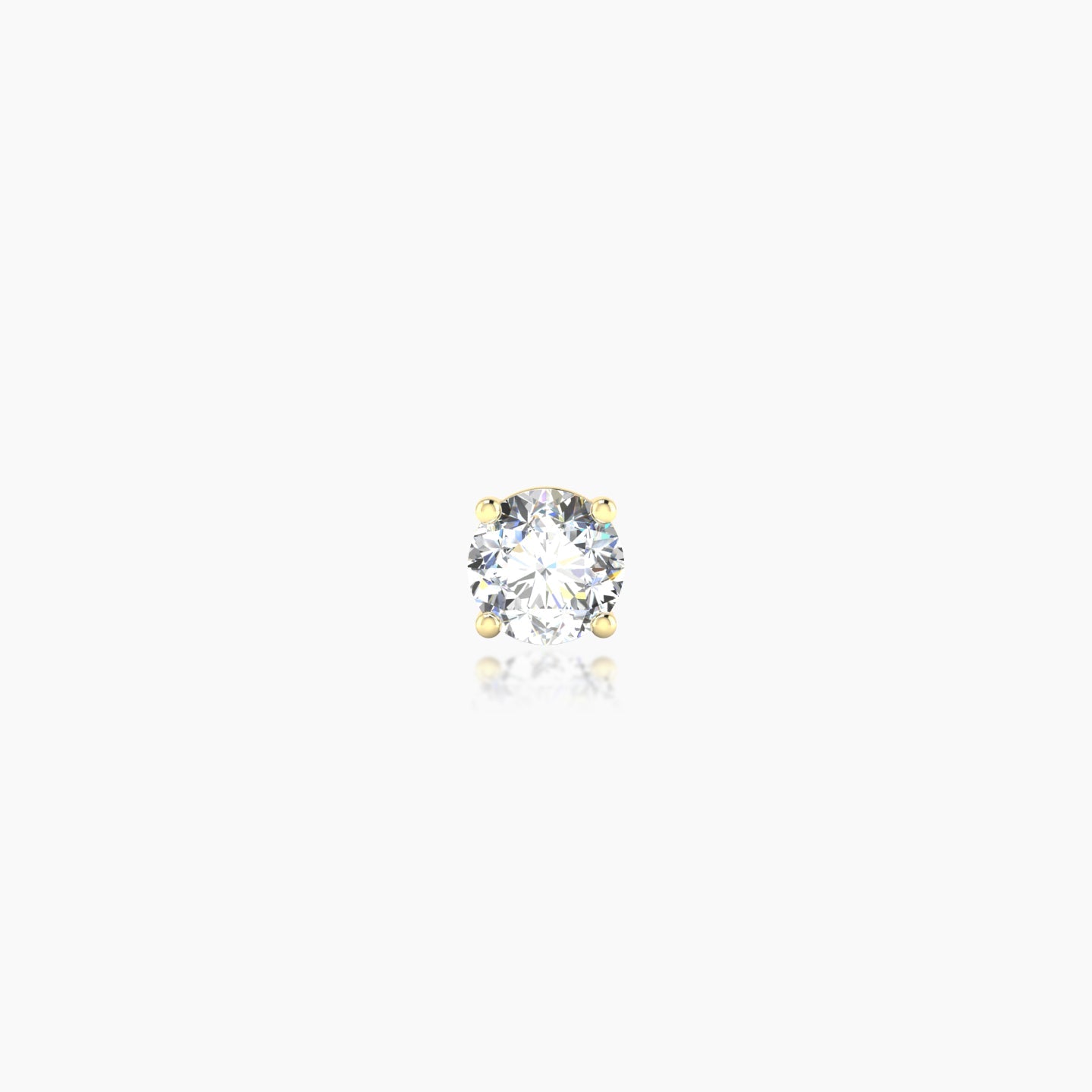 Nut | 18k Yellow Gold 4 mm 5 mm Round Diamond Nostril Piercing