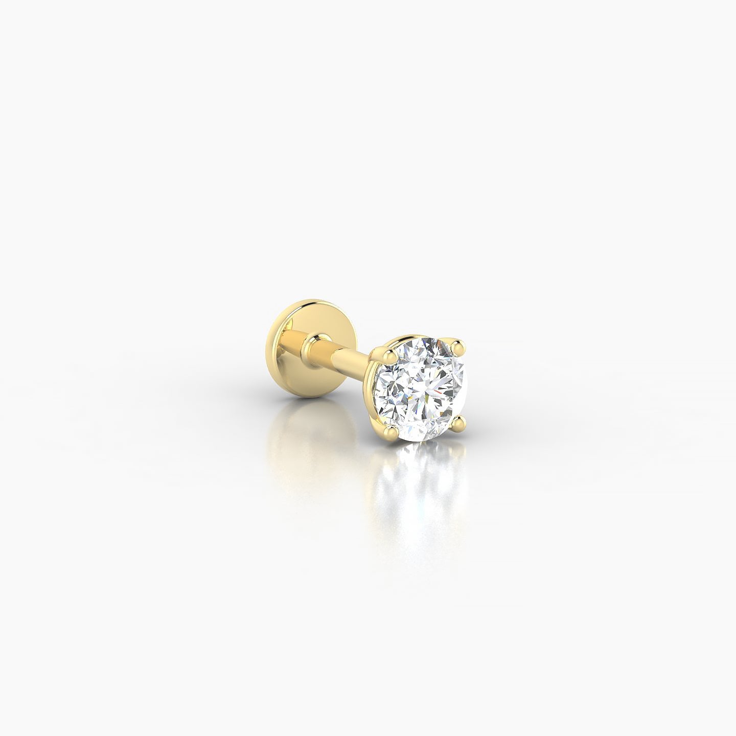 Nut | 18k Yellow Gold 4 mm 5 mm Round Diamond Nostril Piercing