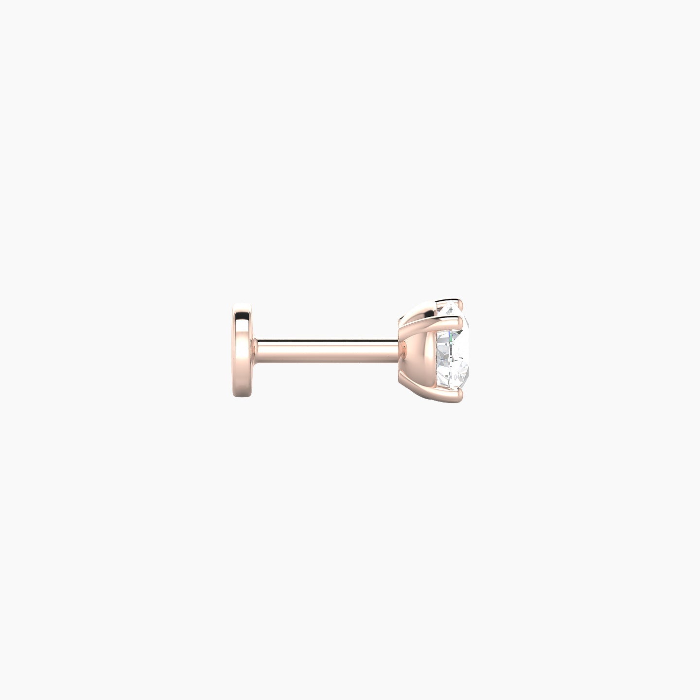 Nut | 18k Rose Gold 4 mm 5 mm Round Diamond Nostril Piercing